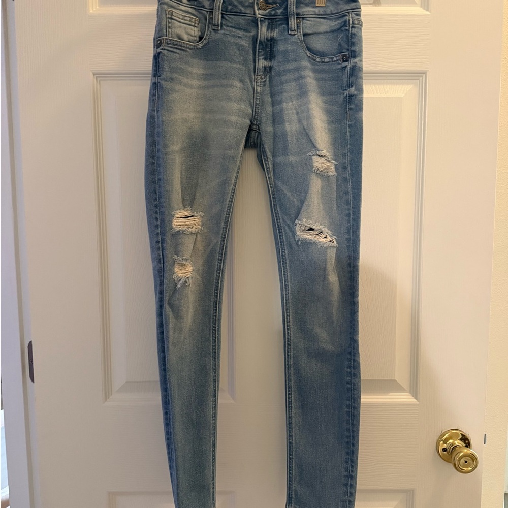 Miss Me Light Blue Distressed Skinny Jeans